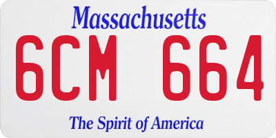 MA license plate 6CM664