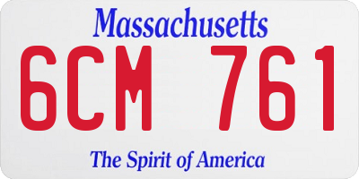 MA license plate 6CM761