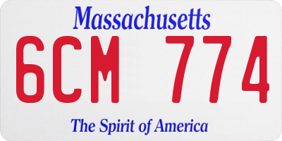 MA license plate 6CM774
