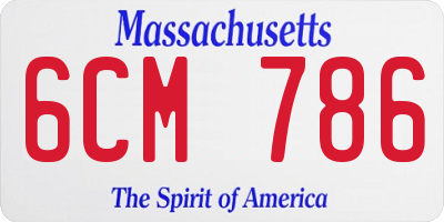 MA license plate 6CM786