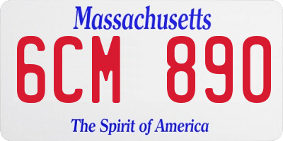 MA license plate 6CM890
