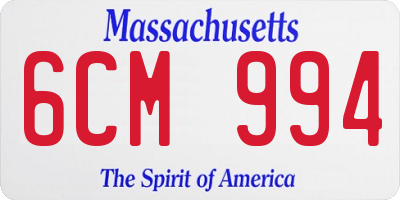 MA license plate 6CM994