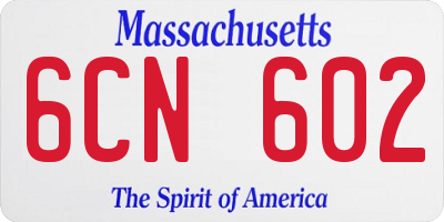 MA license plate 6CN602