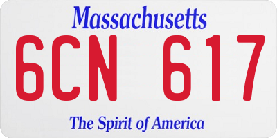 MA license plate 6CN617