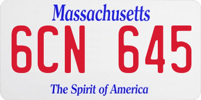 MA license plate 6CN645