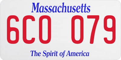 MA license plate 6CO079