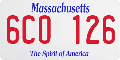MA license plate 6CO126