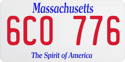 MA license plate 6CO776