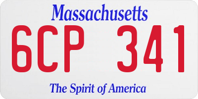MA license plate 6CP341