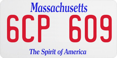 MA license plate 6CP609