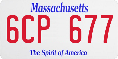 MA license plate 6CP677