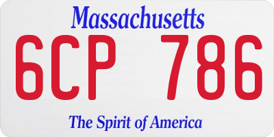 MA license plate 6CP786