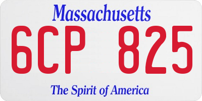 MA license plate 6CP825