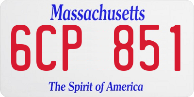 MA license plate 6CP851