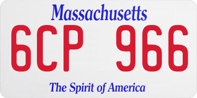 MA license plate 6CP966