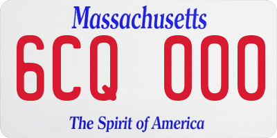 MA license plate 6CQ000
