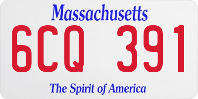 MA license plate 6CQ391