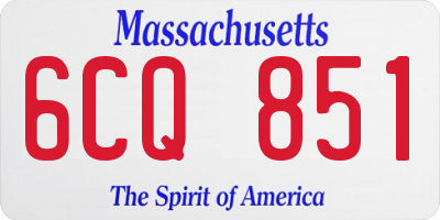 MA license plate 6CQ851