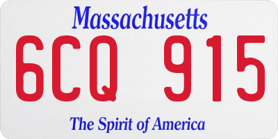 MA license plate 6CQ915