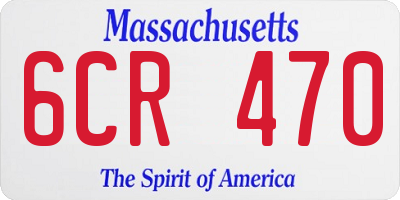MA license plate 6CR470