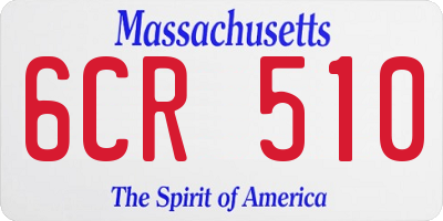 MA license plate 6CR510
