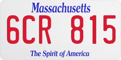 MA license plate 6CR815