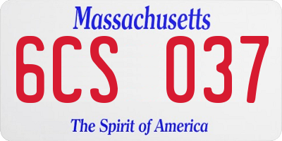 MA license plate 6CS037