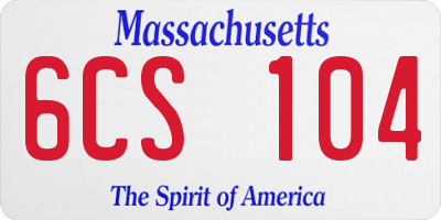 MA license plate 6CS104
