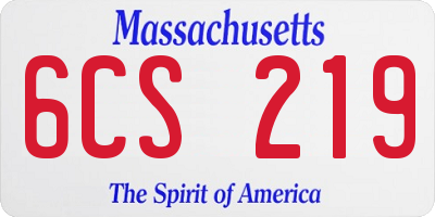 MA license plate 6CS219