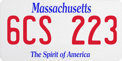 MA license plate 6CS223