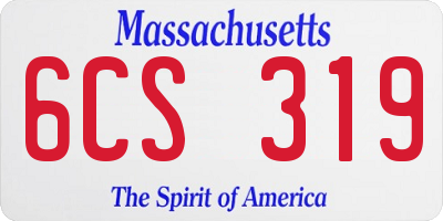 MA license plate 6CS319
