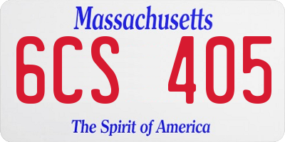 MA license plate 6CS405