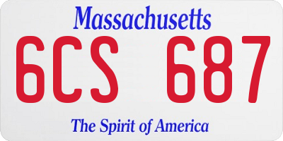 MA license plate 6CS687