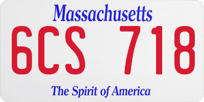 MA license plate 6CS718