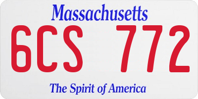 MA license plate 6CS772