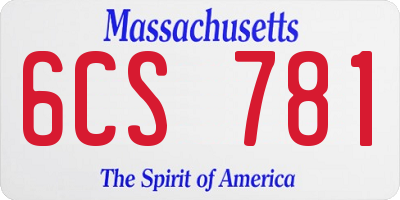 MA license plate 6CS781