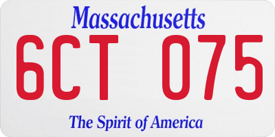 MA license plate 6CT075