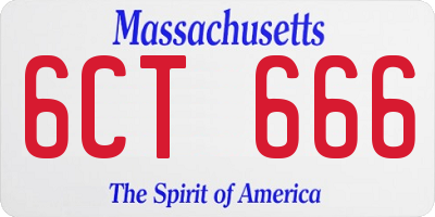 MA license plate 6CT666