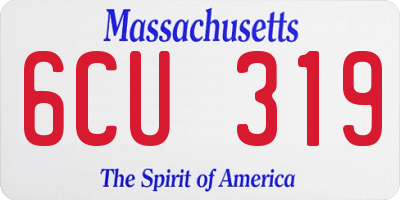 MA license plate 6CU319