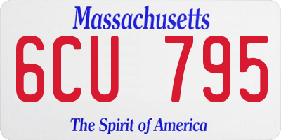 MA license plate 6CU795