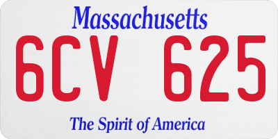 MA license plate 6CV625