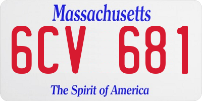 MA license plate 6CV681