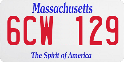 MA license plate 6CW129