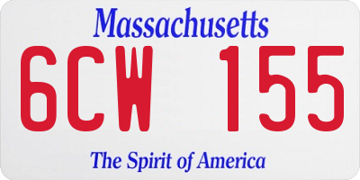 MA license plate 6CW155