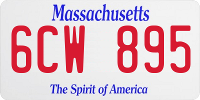 MA license plate 6CW895