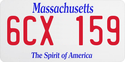 MA license plate 6CX159