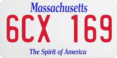 MA license plate 6CX169