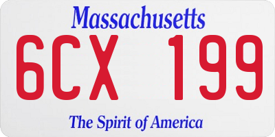 MA license plate 6CX199