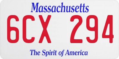 MA license plate 6CX294