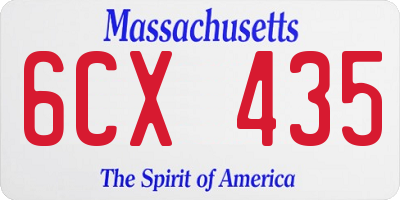 MA license plate 6CX435